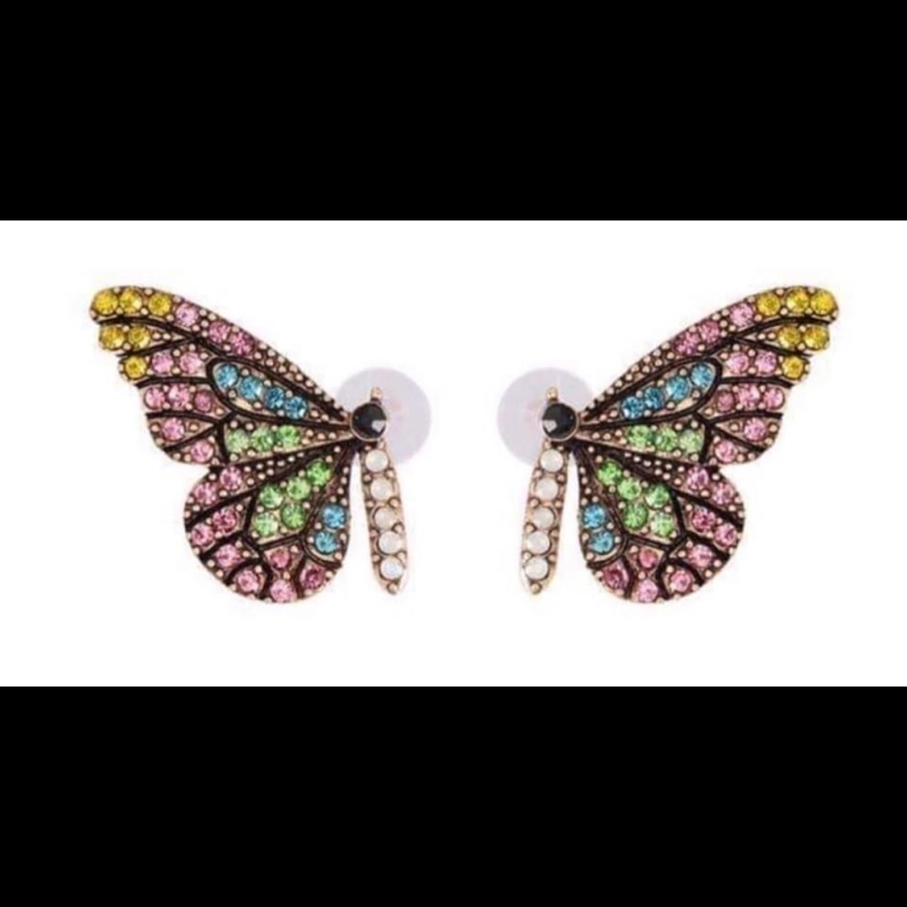 BUTTERFLY multicolored rhinestone earrings